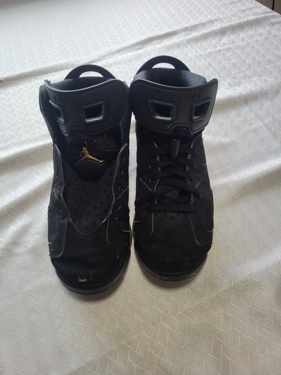 Jordan Other - Air Jordan Black Suede Retro Sneakers with Gold Jumpman